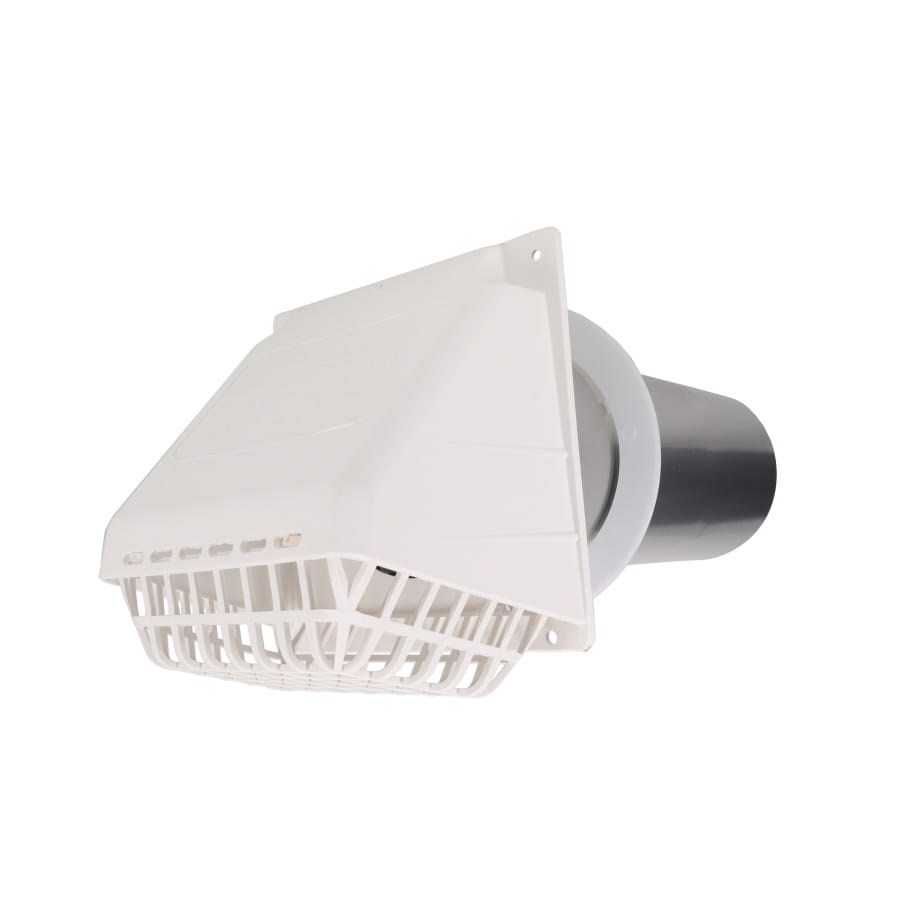 HOOD VENT BATHROOM WIDE MOUTH ASSEMBLED 4in WHITE DEFLECTO (6), item number: RVHAW4